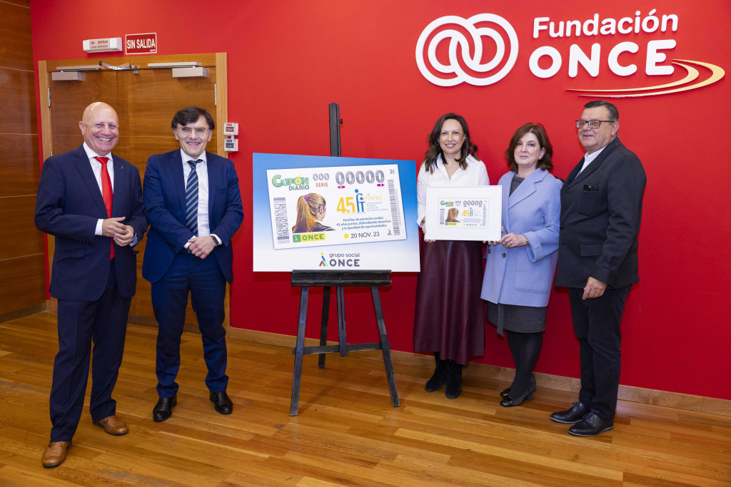 El cupón de la Once del 20 de noviembre, Conmemorando el 45 Aniversario de Fiapas 1 IMAGEN DE FUNDACION ONCE