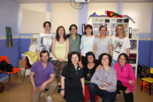 foto de familia de los padres del taller