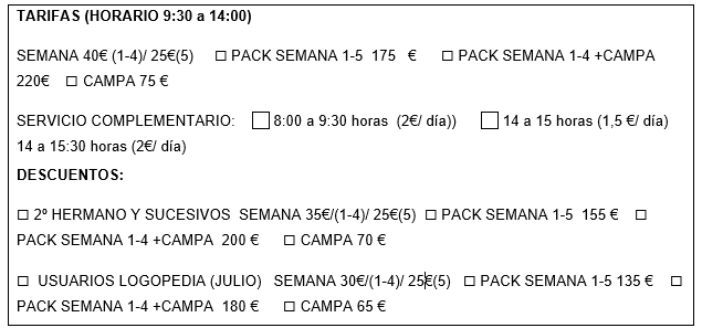 Tarfias VERANO ACTIVO 2024