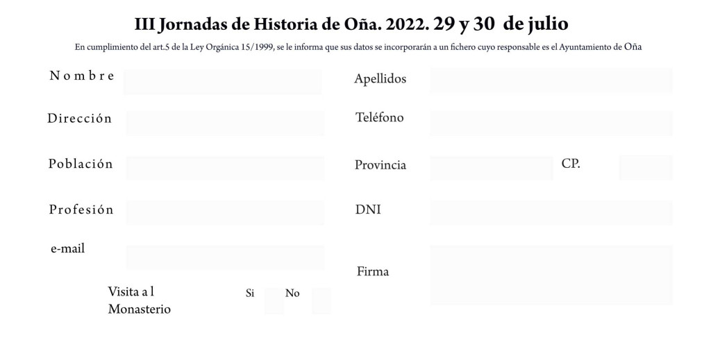 Actividades de Jornadas de Historia de Oña 2022 22 jornadas FOLLETO Ona 2022 2 1