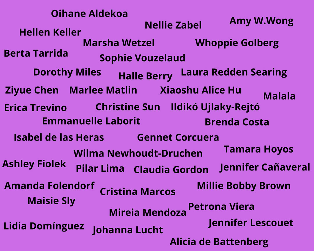 Nombres de mujeres sordas influyentes